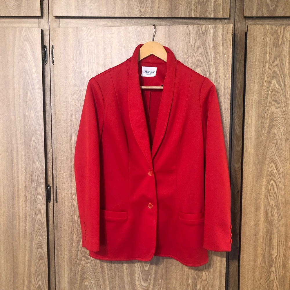 Vintage 1970s Red Blazer Jacket
